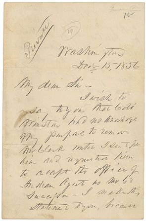 Lot #33 Franklin Pierce: Presidential intervention