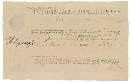 Lot #197 South Carolina: Thomas Heyward, Jr. Signed Document - Image 1