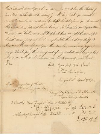 Lot #186 New York: Philip Livingston: Disputed 1767 purchase of “Raw Brass Indian Kettles” - Image 3