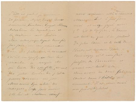 Lot #509 Henri de Toulouse-Lautrec: Rare Lautrec signed in full: “Carnival here is magnificent! Everyone wears masks and throws confetti” - Image 2