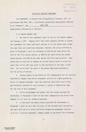 Lot #672 The Carpenters Signed Document - Image 3
