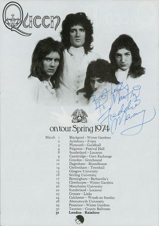 Lot #640 Queen: Complete set of tour figures signed backstage in 1974 - Image 2