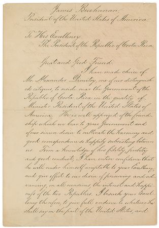 Lot #35 James Buchanan Signed Letter