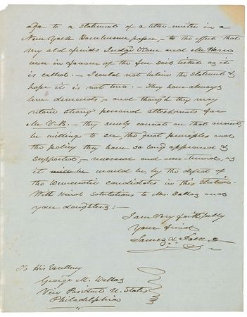 Lot #27 James K. Polk: “I am aware of the embarrassment which is produced in some of the northern States, by the secession of a few prominent Democrats, and their Union with the Abolitionists” - Image 3