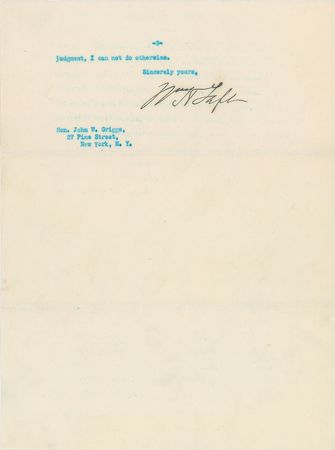 Lot #61 William H. Taft: “The United States has complete power to do what it chooses as to the amount to be charged American vessels which use the Canal” - Image 3