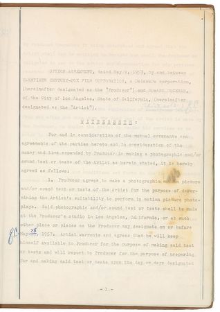 Lot #627 Eddie Cochran Signed Document - Image 2