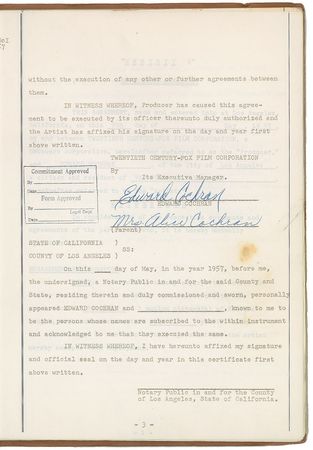Lot #627 Eddie Cochran Signed Document - Image 4