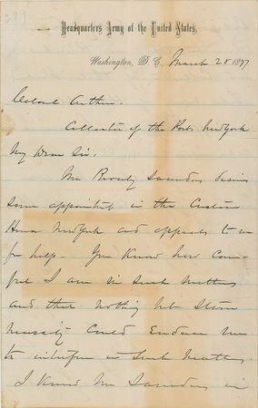 Lot #407 William T. Sherman Handwritten Letter Signed - Image 1