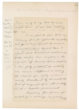 Lot #332 Armin Vambery: Stoker?s inspiration for Van Helsing rails against ?the Russian encroachments in Central Asia? - Image 1