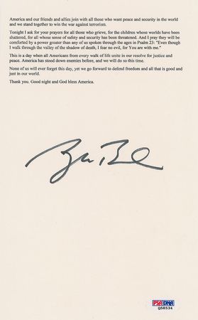 Lot #112 George W. Bush Souvenir Typescript - Image 2