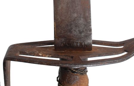 Lot #226 James Potter Saber with Scabbard: Exceedingly rare Potter saberâ€”the ultimate sword of the American Revolution - Image 4