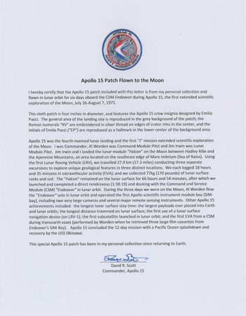 Lot #461 Apollo 15: Commander Scott?s flown Apollo 15 patch - Image 3