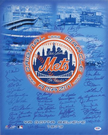 Lot #864 NY Mets: Signed by fifty Mets, greats, including Seaver, Glavine, and Cone - Image 1