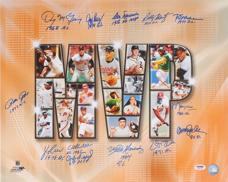 Lot #843 Baseball MVPs Signed Photograph - Image 1