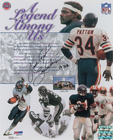 Lot #867 Walter Payton Signed Photograph - Image 1