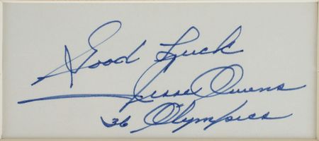 Lot #3034 Jesse Owens Signature - Image 2