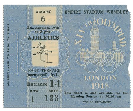 Lot #3107 Summer Olympics Tickets: Amsterdam 1928, Los Angeles 1932, Berlin 1936, and London 1948 - Image 1
