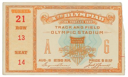 Lot #3107 Summer Olympics Tickets: Amsterdam 1928, Los Angeles 1932, Berlin 1936, and London 1948 - Image 4