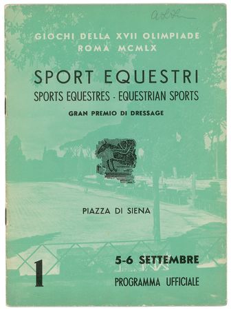 Lot #3105 Winter and Summer Olympics Programs: Helsinki 1940, Cortina d'Ampezzo 1956, Squaw Valley 1960, Rome 1960 - Image 3
