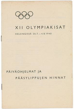 Lot #3105 Winter and Summer Olympics Programs: Helsinki 1940, Cortina d'Ampezzo 1956, Squaw Valley 1960, Rome 1960 - Image 4