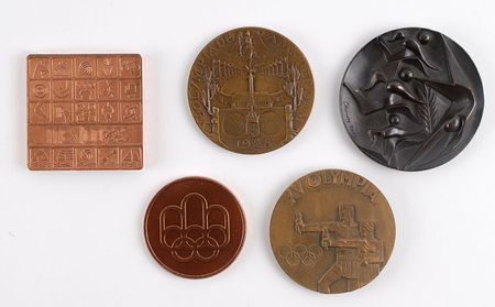 Lot #3102 Summer Participation Medal Collection: 1928 Amsterdam, 1952 Helsinki, 1964 Tokyo, 1968 Mexico City, 1976 Montreal - Image 1