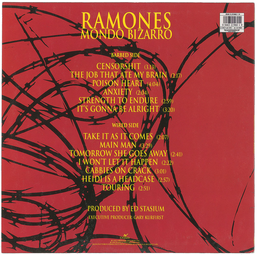 直筆サイン入り RAMONES MONDO BIZARRO ラモーンズ LP Ramones - Mondo Bizarro on Let Them Eat Vinyl Reissue
