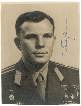 Lot #607 Yuri Gagarin Signed Photograph - Image 1