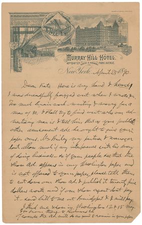 Lot #967 P. T. Barnum Handwritten Letter Signed - Image 1