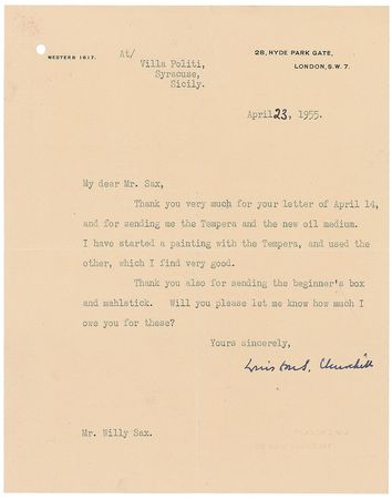 Lot #382 Winston Churchill Typed Letter Signed - Image 1
