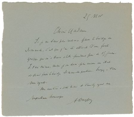 Lot #575 Alfred Dreyfus Handwritten Letter Signed - Image 1