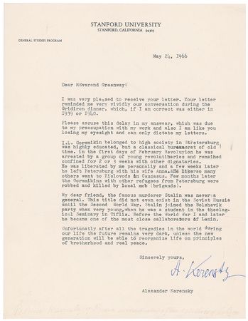 Lot #388 Alexander Kerensky: ?The famous murderer Stalin was never a general? - Image 2
