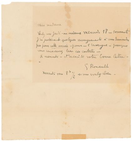 Lot #640 Georges Rouault Handwritten Letter Signed - Image 1