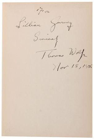 Lot #733 Thomas Wolfe Book - Image 1