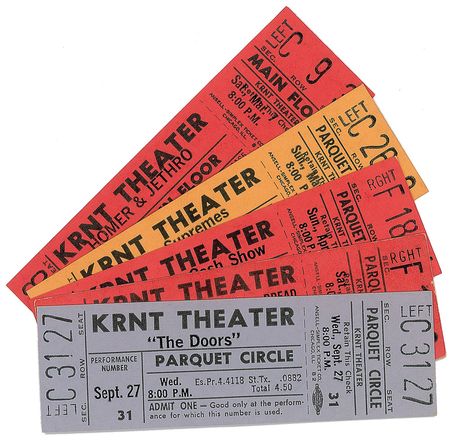 Lot #872 The Doors and Others Set of (5) Tickets - Image 1