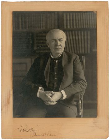 Lot #341 Thomas Edison Signed Photograph - Image 1
