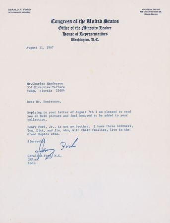Lot #216 Gerald Ford - Image 1