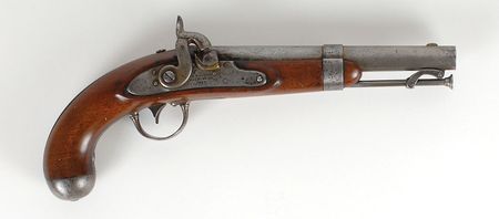 Lot #542 US Model 1836 Pistol: US Model 1836 with possible Confederate alteration to percussion - Image 2