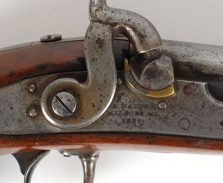 Lot #542 US Model 1836 Pistol: US Model 1836 with possible Confederate alteration to percussion - Image 3