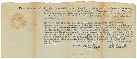 Lot #245 Thomas McKean Signed Document - Image 1