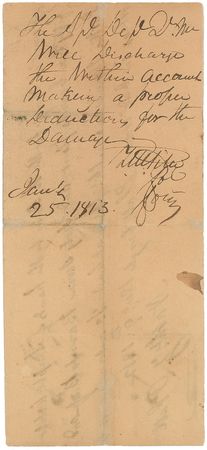 Lot #413 Zebulon Pike Signed Document - Image 1