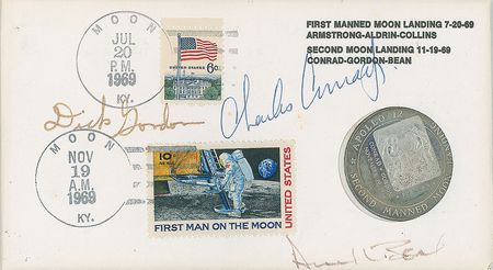 Lot #614 Apollo 12 First Day Cover with Medal - Image 1