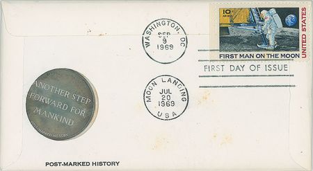 Lot #614 Apollo 12 First Day Cover with Medal - Image 2