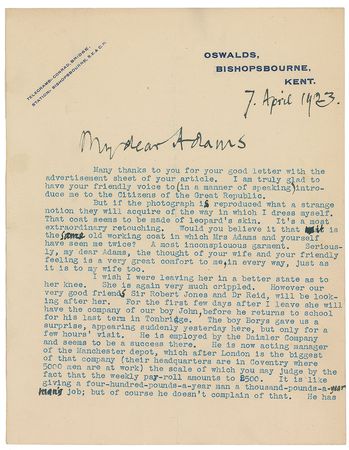 Lot #688 Joseph Conrad Typed Letter Signed - Image 1
