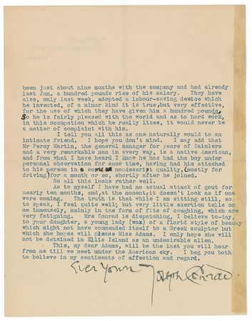 Lot #688 Joseph Conrad Typed Letter Signed - Image 2