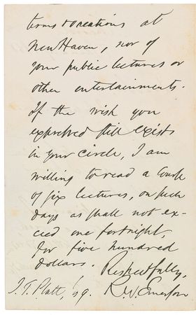 Lot #693 Ralph Waldo Emerson Handwritten Letter Signed - Image 2