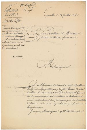 Lot #349 Joseph Fourier Signed Document - Image 1