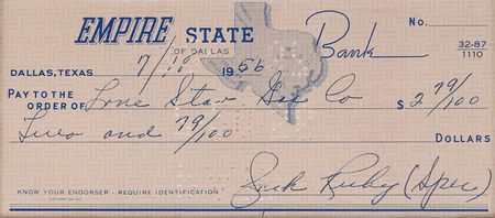 Lot #493 Jack Ruby Check - Image 1