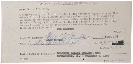 Lot #868 Alex Chilton Signed Document - Image 3