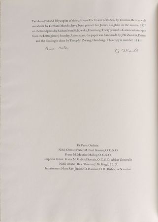 Lot #372 Thomas Merton: Ilustrated limited edition by the renowned Catholic thinker - Image 1
