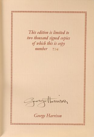 Lot #825 Beatles: George Harrison Book - Image 1